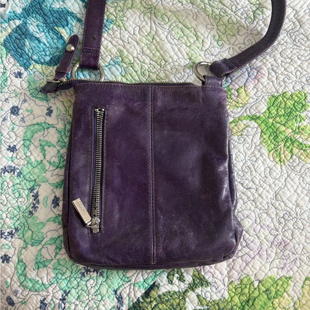 Vintage HOBO Purple Leather Crossbody Bag